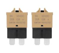 QUARKZMAN Fusibile Manuale Riavviabile, 32V CC 5A E39 Profilo Basso ATC/ATO Interruttore A Lamella Manuale Con Fusibile Per Auto, Camion, RV, SUV, Nautico, Barca, Moto, Confezione Da 2