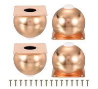 QUARKZMAN Gambe Per Mobili Set Di 4, Piedini Sferici In Metallo Resistente Con Gommini Per Cassettiera, Divano, Tavoli, Letto E Armadio (3.15"/80mm, Rosa Oro)
