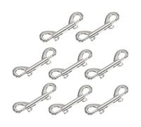 QUARKZMAN Ganci a Scatto a Doppia Estremità 65mm 8 Pezzi Lega di Zinco | Ganci a Clip Metallici, per Secchio d'Acqua, Alimentazione per Cavallo, Amache, Portachiavi, Interno E Esterno, Argento