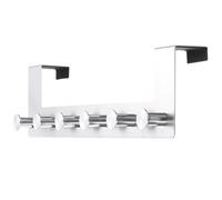 QUARKZMAN Ganci Da Porta In Acciaio Inossidabile Per Appendere Borselli Cappello Asciugamani Con 6 Ganci Per Bagno Dietro La Porta Argento