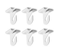 QUARKZMAN Ganci per Soffitto a Caduta a 6 Coppie 1" W in Metallo Ganci per Traccia a T-Bar Sospesi Soffitti a Caduta Ganci per Appendere Piante e Decorazioni, Bianco