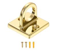 QUARKZMAN Gancio A Piastra Con Occhiello, Gancio A Soffitto In Lega Di Zinco Con 2 Viti E 2 Tasselli Per Corde Catene Cartelli Sospesi Barriere Piante Pensili, Colore Titanio