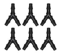 QUARKZMAN Giunto a Y 3 vie in plastica nera 5,5mm x 56mm 6 pezzi | Raccordo a T con barba per tubi, adattatore giunto riparatore a Y, per aria,acqua,carburante,gas,liquido