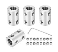 QUARKZMAN Giunto Rigido 4 Pezzi 7mm a 8mm L22xD14 Acciaio Inossidabile | Accessorio Guida Rigida, Accoppiatore per Alberi, Vite, per Stampanti 3D, Motore, Robot, Aereo RC, Fai da Te