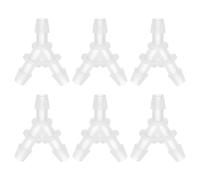 QUARKZMAN Giunto Y 3 vie plastica diam. int. 3,5mm lung. 35mm 6 pezzi | Raccordo a T e barba, connettore riparatore, adattatore, trasparente, per tubi aria, acqua, carburante, gas, liquido, barca