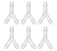 QUARKZMAN Giunto Y 3 vie plastica trasparente 0,5mm 14mm 6pz | Raccordo a T con barba, riparatore e adattatore per aria, acqua, carburante, gas, liquido, tubo, barca radiocomandata