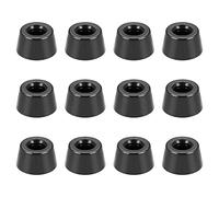 QUARKZMAN Gomma Piedini Paraurti Tampone Antiscivolo Gomma Piedini x 12pz Mobili Gamba Imbottiture con Metallo Rondella per Elettronica Mobili [21x17x12mm, Nero]