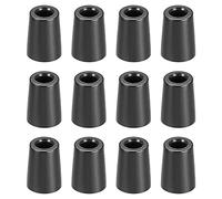 QUARKZMAN Gomma Piedini Paraurti Tampone Antiscivolo Gomma Piedini x 12pz Mobili Gamba Imbottiture con Metallo Rondella per Elettronica Mobili [24x19x31mm, Nero]