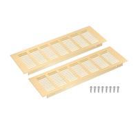 QUARKZMAN Griglia Aerazione, 2Pz 300 x 100mm - Griglia D'aria Alluminio Rete Lega Alluminio, Griglia di Ventilazione Rettangolare per Armadio Scarpe (Oro)