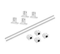 QUARKZMAN Guida Lineare Aste 8mm x 450mm Con Pz Cuscinetti SCS8UU E Pz Supporti SK8 Set Guida Lineare Per Macchine CNC Stampanti 3D, Colore Argento.