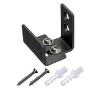 QUARKZMAN Guida Regolabile U Staffa a filo Design Fondo Piatto Altalena Fermo Carbonio Acciaio Scorrevole Fienile Porta Hardware Kit per Porta Armadio Nero