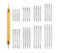 QUARKZMAN Kit 32pz Perni Barra Molla Orologio 1,5 x 12 25 Mm, Perni Collegamento Cinturini Acciaio Inossidabile 304 Strumento Riparazione per Barre Molla Orologio Catena Metallico, Argento
