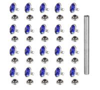 QUARKZMAN Kit 80 Pezzi Rivetti Cristallo 10mm Argento Blu Scuro