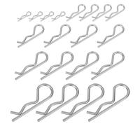 QUARKZMAN Kit Assortimento 20pz 5 Dimensioni Perni a Forcina, Perni Traino, Perni Fissaggio R Clip Hairpin in Acciaio Inossidabile 304 Tonalità Argento