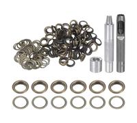 QUARKZMAN Kit di 100pz Strumento Occhielli 10mm Set Occhielli in Rame con Perforatore Fori Vuoti, Strumenti per Occhielli per Abbigliamento in Pelle Tessuto, Bronzo