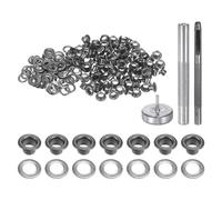 QUARKZMAN Kit di 100pz Strumento Occhielli 3,5mm Set Occhielli in Rame con Perforatore Fori Vuoti, Strumenti per Occhielli per Abbigliamento in Pelle Tessuto, Nero