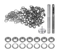 QUARKZMAN Kit di 100pz Strumento Occhielli 4,5mm Set Occhielli in Rame con Perforatore Fori Vuoti, Strumenti per Occhielli per Abbigliamento in Pelle Tessuto, Nero