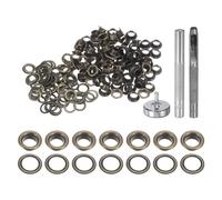 QUARKZMAN Kit di 100pz Strumento Occhielli 5mm Set Occhielli in Rame con Perforatore Fori Vuoti, Strumenti per Occhielli per Abbigliamento in Pelle Tessuto, Bronzo
