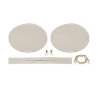 QUARKZMAN Kit per Creare Borsa in Pelle PU, 1 Set DIY per Borsa in Pelle PU con Fondi Rotondi, Cerniera Superiore, Cinturino per Borse A Spalla E A Tracolla, Beige
