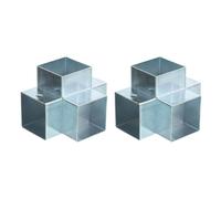 QUARKZMAN Kit Staffe Angolari A 4 Vie Per Gazebo, Kit Base Angolo Retto Per Fai Da Te Legno Per Travi 1.6" x 1.6" Per Gazebo Da Esterno E Case Legno (Confezione Da 2Pz)