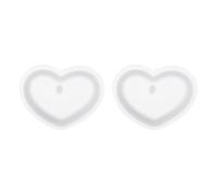 QUARKZMAN Kit Stampo Grande Cuore 2 Pezzi Silicone Bianco con Foro | Forme per Portachiavi in Resina per Ciondoli Portachiavi, Ornamenti, Gioielli, Arte, Artigianato, Fai da Te