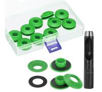 QUARKZMAN Kit Utensili per Occhielli 14Pz, Set Occhielli Con Perforatore Rotondo 12 Mm Pinze per Plastica Rondelle Antiruggine Teloni Camion Tessuti Coperture Piscine Tende Vele, Verde
