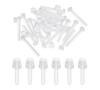 QUARKZMAN Kit Viti E Dadi Acrilico Trasparente M3x25mm, 20 Set Viti Testa Tonda Phillips Plastica PC Con Filettatura Metrica Grossa Per Accessori Macchina, Trasparente