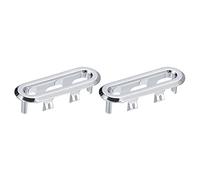 QUARKZMAN Lavello Dettaglio Fuoriuscita Coperchio, 2pz Lavello Fuoriuscita cerchio 47,6x13,5mm Ovale Bagno Cucina Bacino Scarico Coperchio Foro Inserimento in Cappucci, Argento