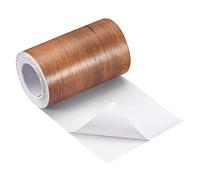 QUARKZMAN Legno Grana Nastro 4,72" x33 Piedi Muro Carta Bordo Adesivo Autoadesivo Legno Grana Ripara Toppa Con Raschietto per Muro Angolo Tavolo Porta Divano Mobili Decorazioni Rosso Rovere