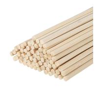 QUARKZMAN Legnoso Tassello Aste,50cm/20" Rotondo Tassello Asta Legno Bastoncini,5mm/0.2" Bastone Bambù per Artigianato Arti, Foto Cabina Puntelli, Modello Costruzione Fai-da-te,100pz