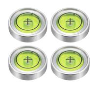 QUARKZMAN Livella a Bolla Rotonda 4pz 14,5x3,8mm Mini Livella Circolare Bullseye per Livellare Fotocamera Treppiede Telescopio Officina Cornice per Giradischi, Verde Argento