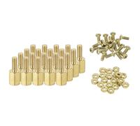 QUARKZMAN M2.5 Dadi Esagonali In Ottone Maschio Distanziali Viti Dadi 20 Pezzi Kit Assortimento Colonne Esagonali Viti Dadi M2.5 * 8+6 Distanziali Filettati Per Lampone Pi PCB Scheda Madre DIY
