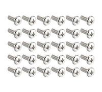QUARKZMAN M3 Piatta Phillips Croce Testa Vite x 60pz 304 Inox Acciaio Fissaggi Bulloni per Precisione e Industriale Macchine, [6mm Lunghezza, Argento Tono]
