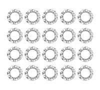 QUARKZMAN M4 70Pcs Rondelle A Denti Esterni, 304 Acciaio Inox Rondelle Di Bloccaggio A Denti Anello Di Bloccaggio Rapido Dado Di Bloccaggio Serratura Velocità Veloce, Argento