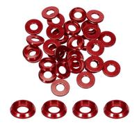 QUARKZMAN M5 Rondelle Coniche Svasate, Dia Foro 5mm/0,2" Guarnizioni Alluminio per Viti RC/FPV/PC/Drone/Accessori Modelli Meccanici, Confezione da 30 (Rosso)