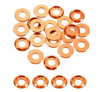 QUARKZMAN M6 Cono cappello Rondelle A Testa Cava, Diametro Foro 6mm/0.24" Guarnizioni In Alluminio cappello Testa Guarnizione Per Viti RC/FPV/PC Meccanici Parti Modello, 20Pcs(Arancione)