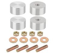 QUARKZMAN M6 Filettatura Diametro 20mm Spessore 10mm Forma Rotonda Set 4 Dischi Alluminio - Viti Montaggio, Adattatore Alluminio per Tavolo Vetro per Tavoli Tè.