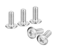 QUARKZMAN M6x15mm Viti a Testa Phillips a Testa Tonda Piatta, 50pz Viti per Macchine a Croce in Acciaio Inossidabile 304, Filettatura Completa Finitura Lucida Bullone Connessione Mobili