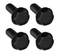 QUARKZMAN M6x17mm Sinistra Mano Filettatura Vite x 4pz Esagonale Testa Flangia Bulloni per Senso Orario Macchine Corsa, Nere