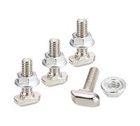 QUARKZMAN M6x20mm T Fessura Drop-in Bullone e M6 Esagono Flangia Dado Set, 20 Set Martello Testa Bullone a T T Forma Perno Scorrevole Vite per 30 Serie Alluminio Profilo