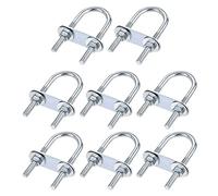 QUARKZMAN M6x25x70mm Tondo U Bullone x 8 Set Acciaio U Bullone per Asse e Rimorchio Foglia e Tubo, [Argento Tono]