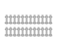QUARKZMAN M6x30mm Bulloni A Testa Tonda Con Collo Quadrato Con Dadi E Rondelle, 24Set 304 Acciaio Inossidabile Bulloni A Collo Quadrato A Testa Tonda, Tono Argento