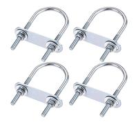 QUARKZMAN M6x40x90mm Tondo U Bullone x 4 Set Acciaio U Bullone per Asse e Rimorchio Foglia e Tubo, [Argento Tono]
