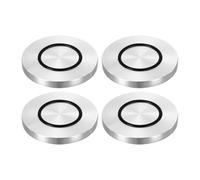 QUARKZMAN M8 Filettatura 20mm / 0,8" Diametro 8mm Spessore Alluminio Cerchio Disco Vetro Sopra Adattatore 4pz Rotondo Solido Tavolo Piedini Pad Piastra Hardware con Antiscivolo Gomma Squillo