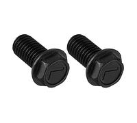 QUARKZMAN M8x16mm Sinistra Mano Filettatura Vite x 2pz Esagono Testa Flangia Bulloni per Senso Orario Macchine Corsa, Nere