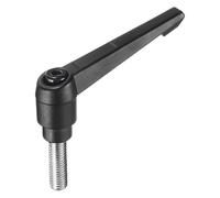 QUARKZMAN Maniglia regolabile M10 x 30 mm, metrica 304, in acciaio inox maschio, manopole a cricchetto, bulloni con leva di bloccaggio, colore nero