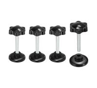 QUARKZMAN Manopola a stella M6x40mm 31mm 4 pezzi Nero | Vite a mano, Fissaggio filettato regolabile a serraggio manuale con piastra di pressione, per riparazioni fai da te