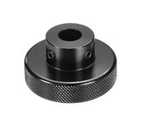 QUARKZMAN Manopola Scanalata in Lega Alluminio Anodizzato 10mm Foro 50mm OD Maniglia Girevole Pomello Zigrinato con Chiave per Fresatrice Tornio Piattaforma Spostamento Slitta, Nero