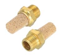 QUARKZMAN Marmitta Pneumatico 1/8" NPT Maschio Lungo Marmitta Scarico Solenoide Valvola Ottone Marmitta Rumore Silenzio Aria Cilindro Accessori per Valvola 2pz