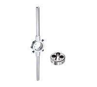 QUARKZMAN Matrice Calcio Manico Chiave 30mm Dia M10-M11 Metrico Tondo Portamatrice 3/8-24 UNF Tondo Matrici Filettatura Matrici per Filettatura 1.2" OD Utensili Acciaio